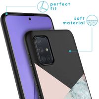 imoshion Design Hülle Samsung Galaxy A71 - Marmor - Rosa / Schwarz