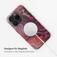 Selencia Vivid Tough Back Cover MagSafe für das iPhone 15 Pro - Marble Purple