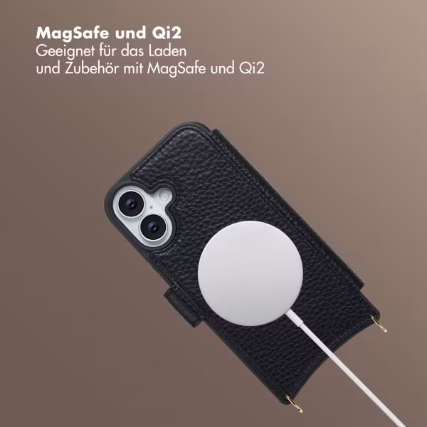 Selencia Riva Bookcase mit MagSafe und Handgelenkband Apple iPhone 17 - Schwarz