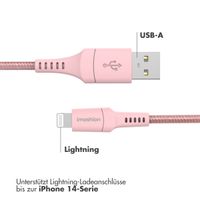 imoshion ﻿Lightning- auf USB-Kabel – nicht MFi-zertifiziert – Geflochtenes Gewebe – 1 m – Rosa