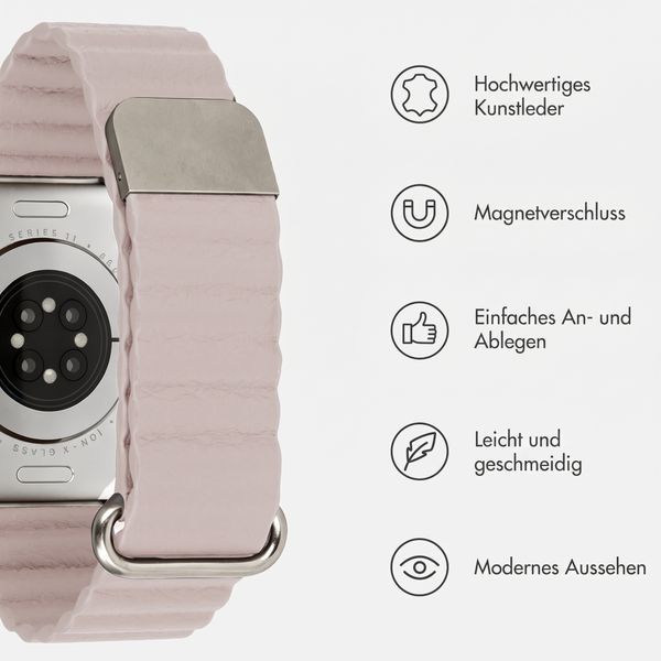 imoshion Magnetisches Kunstlederarmband für Apple Watch | 44/45/46/49 mm - Beige