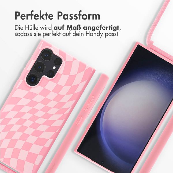 imoshion Silikonhülle design mit Band für das Samsung Galaxy S24 Ultra - Retro Pink