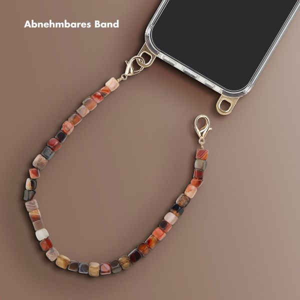 Selencia Handgelenkband mit Natursteinen - Earth Tones