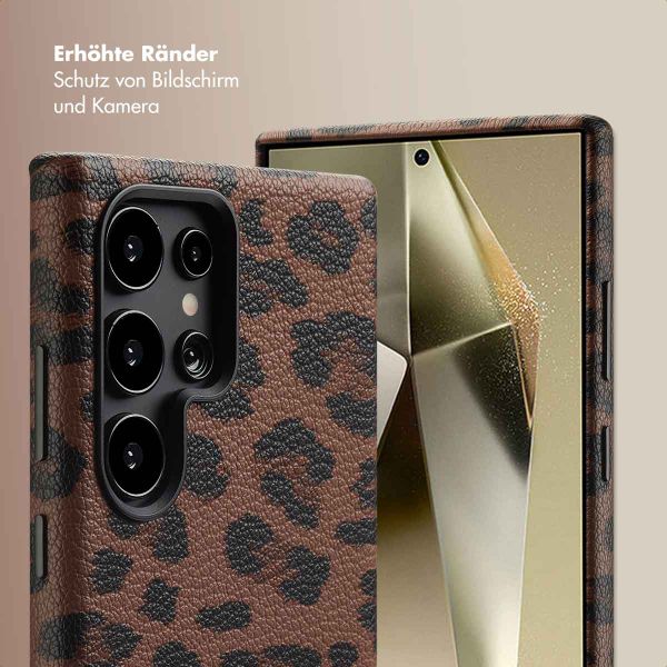 Selencia Sabi Backcover Leopardenmuster mit MagSafe Samsung Galaxy S24 Ultra - Mocha Brown