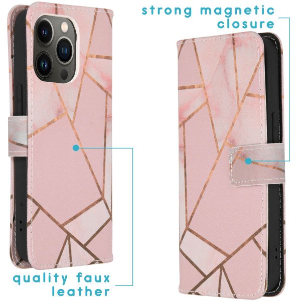 imoshion Design TPU Klapphülle Apple iPhone 13 Pro - Pink Graphic