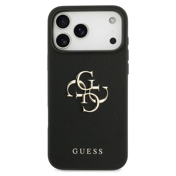 Guess Big 4G Logo Hülle Grained Apple iPhone 17 Pro - Schwarz