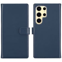 Selencia Echtleder Klapphülle Samsung Galaxy S25 Ultra - Blau