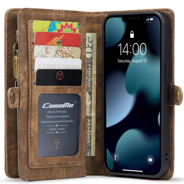 CaseMe Luxuriöse 2-in-1-Portemonnaie-Klapphülle Leder iPhone 13