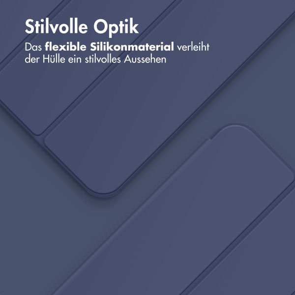 Accezz Smarte Klapphülle aus Silikon Apple iPad 11 (2025) 11 Zoll A16 / iPad 10 (2022) 10.9 Zoll - Dunkelblau
