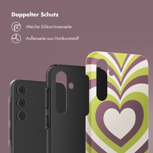 Selencia Vivid Back Cover Samsung Galaxy A55 - Double Hearts Plum Fern