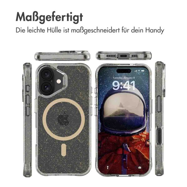imoshion Klare Glitter Backcover mit MagSafe Apple iPhone 16 - Gold