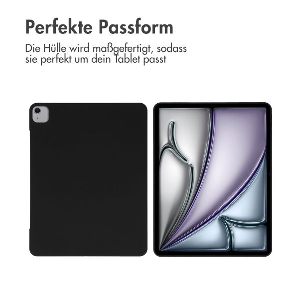 Accezz Liquid Silicone Back Cover mit Stifthalter Apple iPad Air 13 Zoll (2025) M3 / (2024) M2 - Schwarz