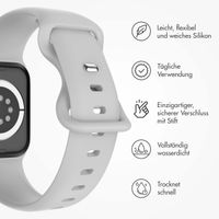 imoshion Silikon-Armband⁺ für  Apple Watch Series 1 t/m 11 / SE / Ultra (44/45/46/49 mm) - Größe M/L - Fog