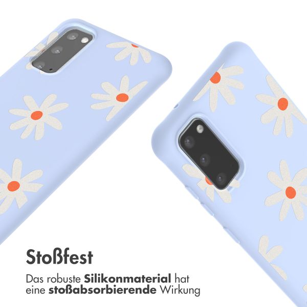 imoshion SilikonHülle design mit Band Samsung Galaxy S20 - Lila Flower Distance