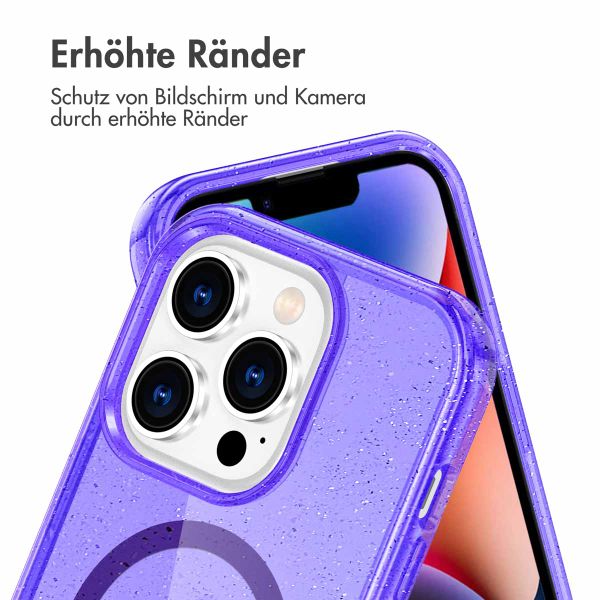 imoshion Sparkle Back Cover mit MagSafe Apple iPhone 14 Pro - Glitzer Violett
