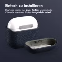 Accezz Echtes Leder Case Apple AirPods 4 - Dunkelblau
