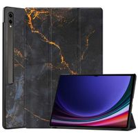 imoshion Design Trifold Klapphülle für das Samsung Galaxy Tab S10 Ultra / Tab S9 Ultra - Black Marble