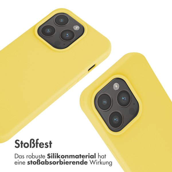 imoshion Silikonhülle mit Band für das iPhone 15 Pro - Gelb