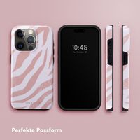 Selencia Vivid Back Cover Apple iPhone 15 Pro - Colorful Zebra Old Pink