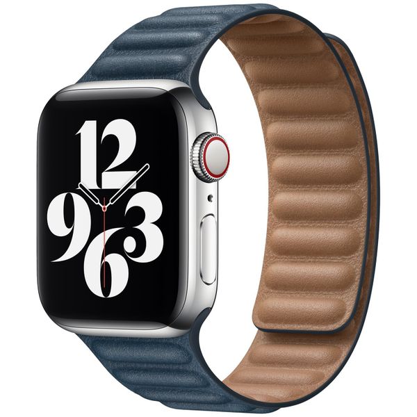 Apple Leather Link für die Apple Watch Series 1-9 / SE - 38/40/41 mm / Series 10 - 42 mm - Größe M/L - Baltic Blue