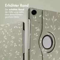 imoshion 360° drehbare Design Klapphülle Samsung Galaxy Tab A9 Plus - Green Flowers
