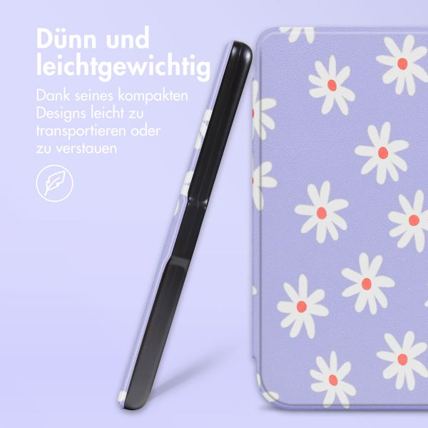 imoshion Design Slim Hard Case Sleepcover mit Stand für das Kobo Libra Colour / Tolino Vision Color - Flowers Distance