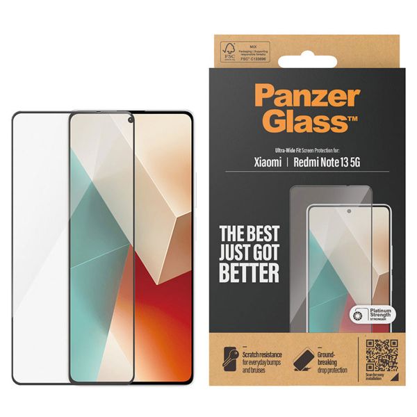 PanzerGlass Ultra-Wide Fit Antibakterieller Displayschutz für das Xiaomi Redmi Note 13 (5G)