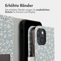 imoshion Design Klapphülle Apple iPhone 13 - Smoke Green Flowers
