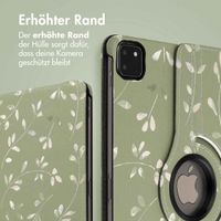 imoshion 360° drehbare Design Klapphülle Apple iPad Pro 11 (2022 / 2021 / 2020 / 2018) - Green Flowers