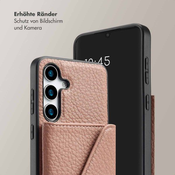 Selencia Sera HandyHülle mit Kordel und Umschlag-Kartenhalter Samsung Galaxy S24 / S25 - Old Pink
