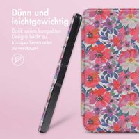 imoshion Design Slim Hard Case Sleepcover mit Stand für das Kobo Libra Colour / Tolino Vision Color - Flower Watercolor
