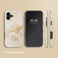 Selencia Vivid Tough Back Cover mit MagSafe für das iPhone 16 - Golden Beige Marble