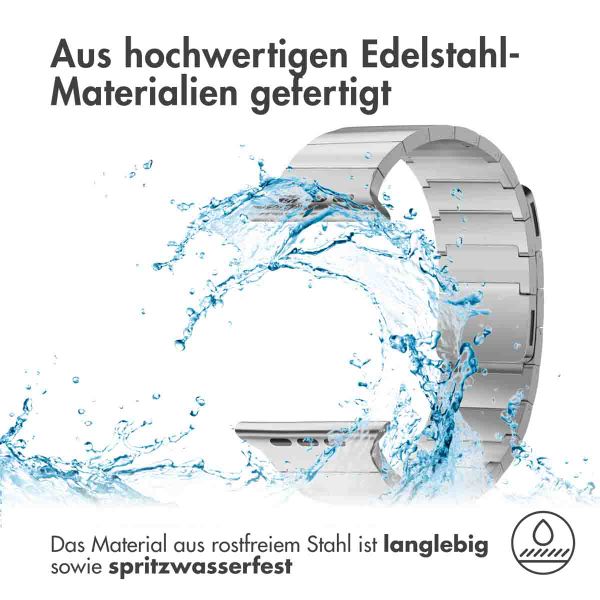 Selencia Edelstahl Magnetarmband für das Apple Watch Series 1 bis 9 / SE (38/40/41 mm) | Series 10 / 11 (42 mm) - Silber