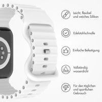 imoshion Athletisches Silikonarmband für die Apple Watch Series 1 bis 9 / SE (38/40/41 mm) | Series 10 (42 mm) - Weiß