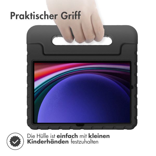 imoshion Schutzhülle mit Handgriff kindersicher für das Samsung Galaxy Tab S9 11.0 Zoll / Tab S9 FE 10.9 Zoll - Schwarz