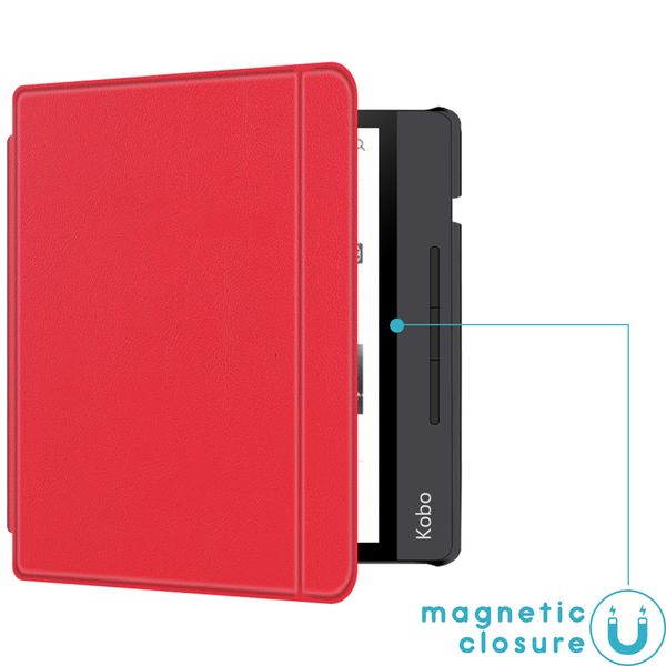 imoshion Slim Hard Case Sleepcover mit Stand für das Kobo Libra H2O - Rot