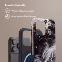 Selencia Vivid Tough Back Cover MagSafe für das Apple iPhone 16 Pro Max - Chic Marble Black