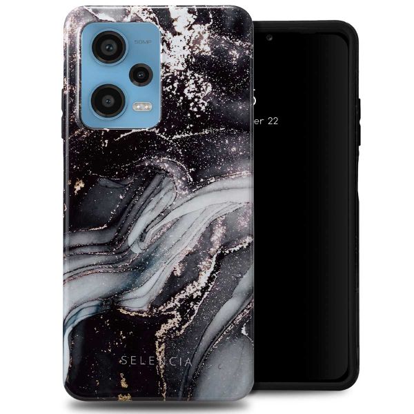 Selencia Vivid Tough Back Cover für das Xiaomi Redmi Note 12 Pro - Chic Marble Black