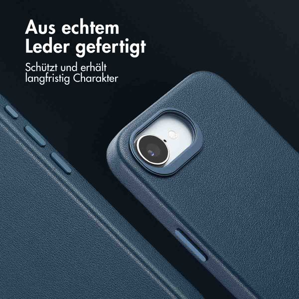 Accezz MagSafe Leather Backcover Apple iPhone 16e - Nightfall Blue