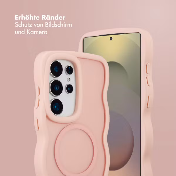 Selencia Wavy Backcover mit MagSafe Samsung Galaxy S25 Ultra - Soft Pink