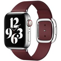 Apple Leather Band Modern Buckle für die Apple Watch Series 1 bis 9 / SE (38/40/41 mm) | Series 10 (42 mm) - Größe M - Garnet