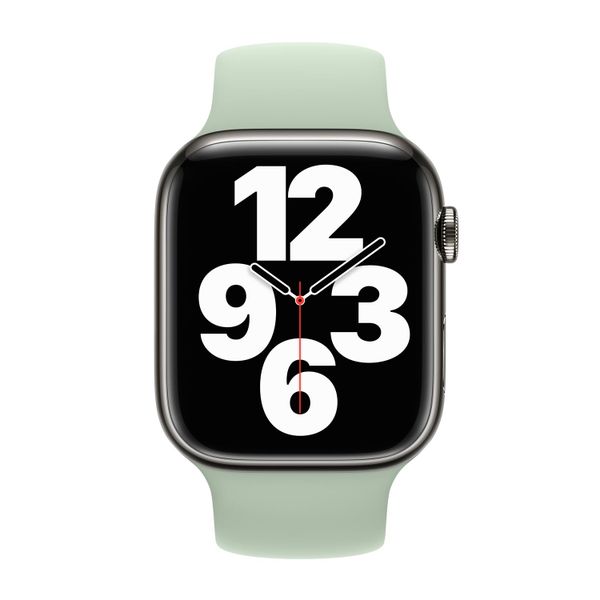 Apple Silikon Solo Loop für  Apple Watch Series 1 - 9 / SE (38/40/41 mm) | Series 10 / 11 (42 mm) - Größe 6 - Mineral Green