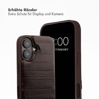 Selencia Nova Echtleder Backcover mit Kartenhalter Apple iPhone 17 - Dark Chocolate