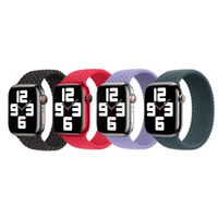 Apple 4 Pack Geflochtenes Solo Loop für Apple Watch | 38/40/41/42 mm - Größe 4 - Black Unity/ (PRODUCT)RED/ Lavender/ Lake Green