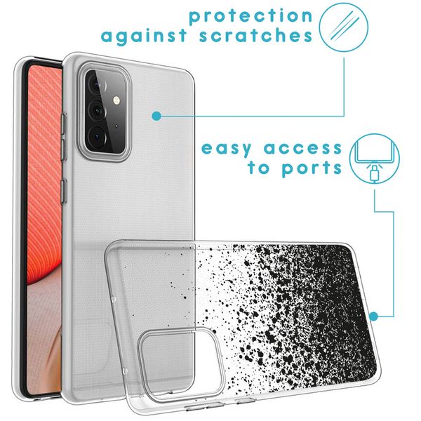 imoshion Design Hülle Samsung Galaxy A72 - Spritzer - Schwarz