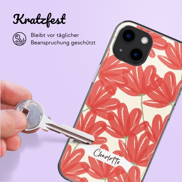 Personalisierte Hülle mit Blumen iPhone 12 (Pro) - Transparent