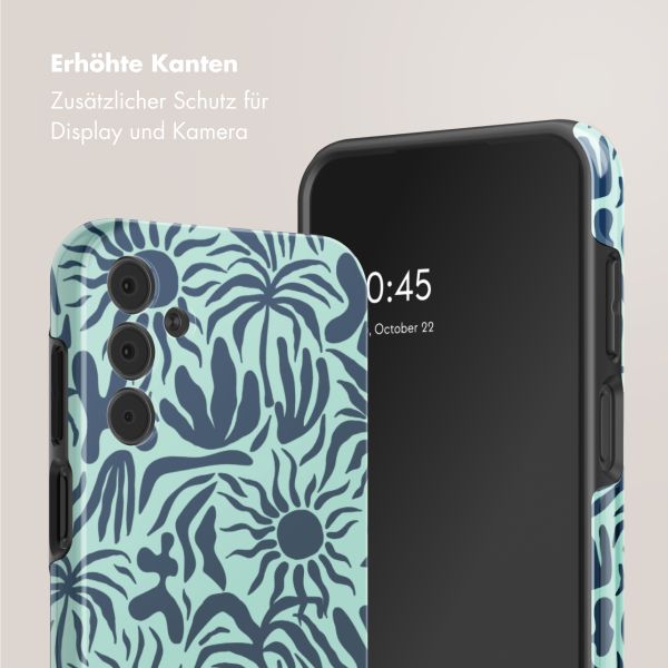 Selencia Vivid Tough Back Cover für das Samsung Galaxy A15 - Tropical Vibes Light Blue