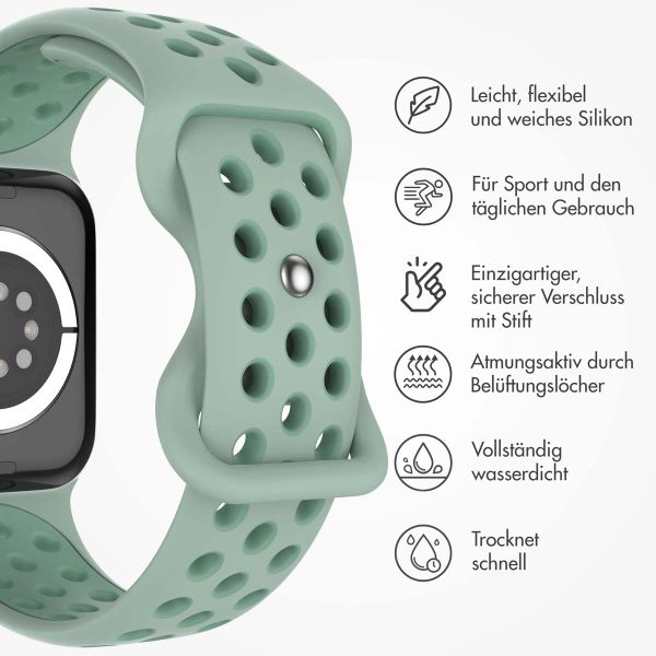 imoshion Sportarmband⁺ für das Apple Watch Series 1 bis 11 / SE / Ultra (44/45/46/49 mm) - Größe M/L - Sage