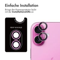 imoshion 2er-Pack Objektivschutz für Kamera für das Apple iPhone 16 / 16 Plus - Rosa