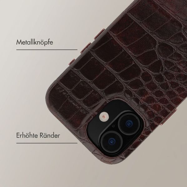 Selencia Croco Backcover mit MagSafe Apple iPhone 16 - Choco Brown